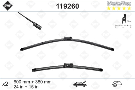 Комплект бескаркасных стеклоочистителей SWF Flat Blade OE SF260